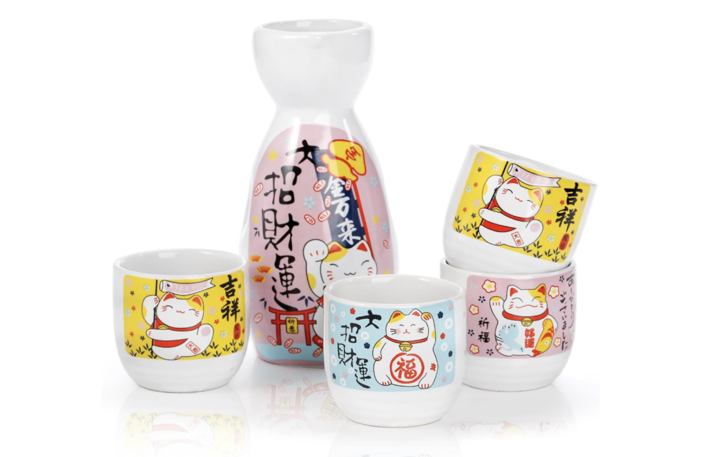 sake cup set, cute sake cup set